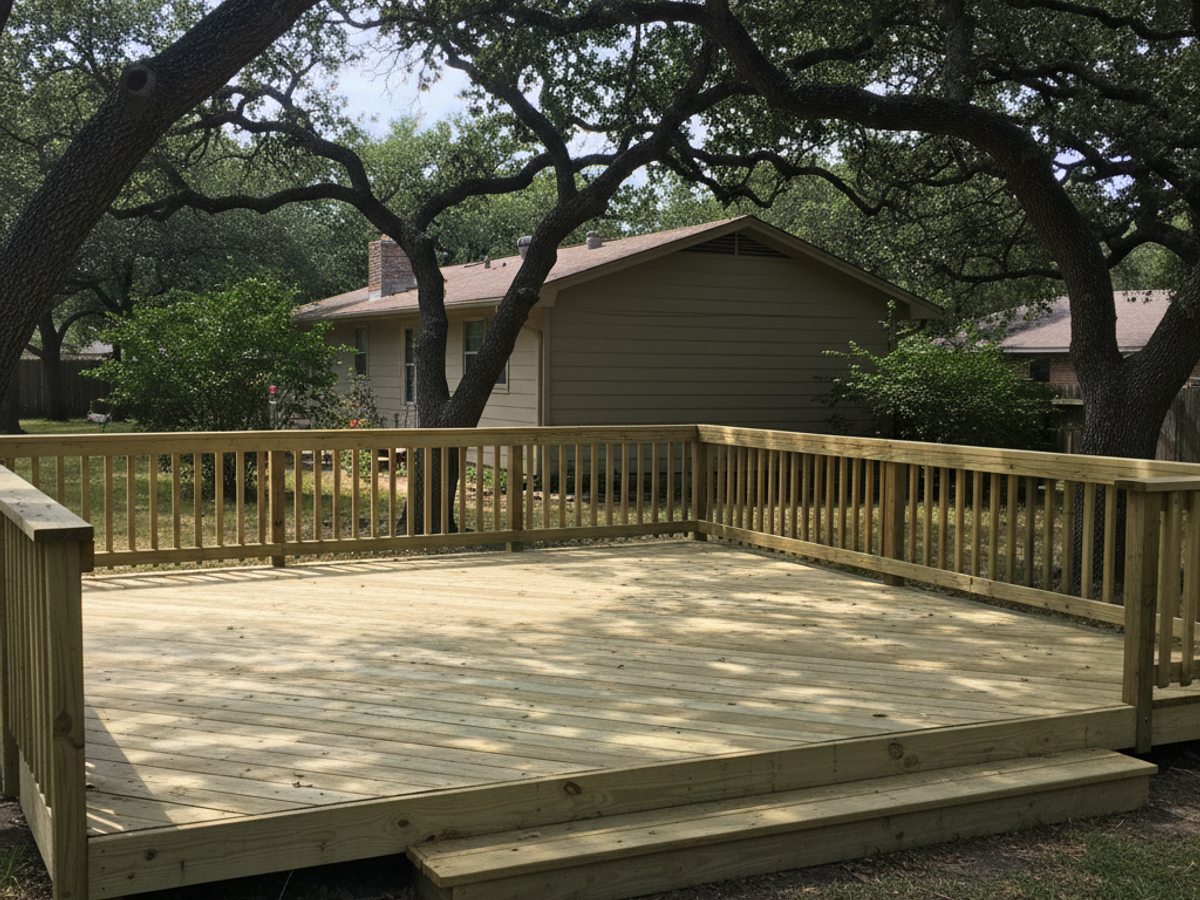 Omega Deck Co crew at work on a home in Horizon City, TX